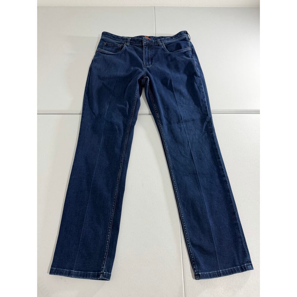 Tommy Bahama Men's Jeans 35x32 Dark Blue Wash Straight Leg Marlin Detail
